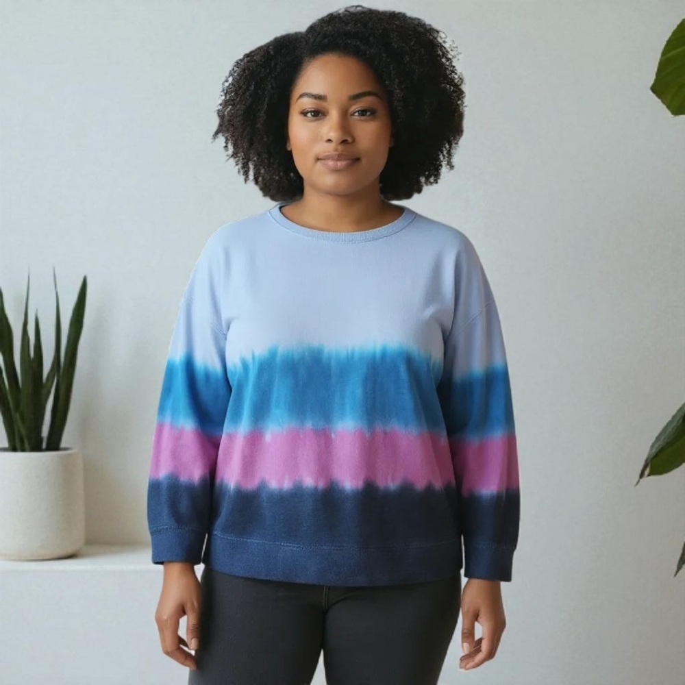 Livi Active Blue and Pink Tie-Dye Sweatshirt